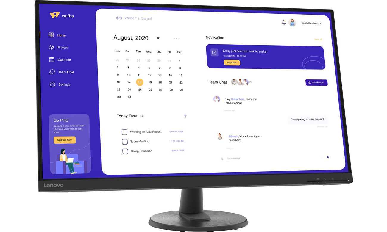 Lenovo D32u-40 Ansicht von vorne im Winkel