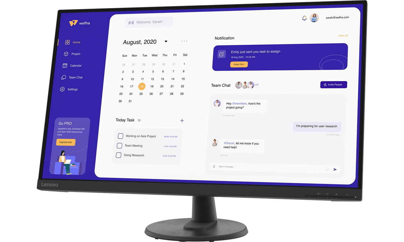 Lenovo D32u-40 Ansicht von vorne im Winkel