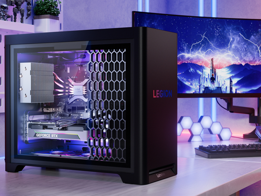 Lenovo Legion Tower 5i Seitenansicht im Raum