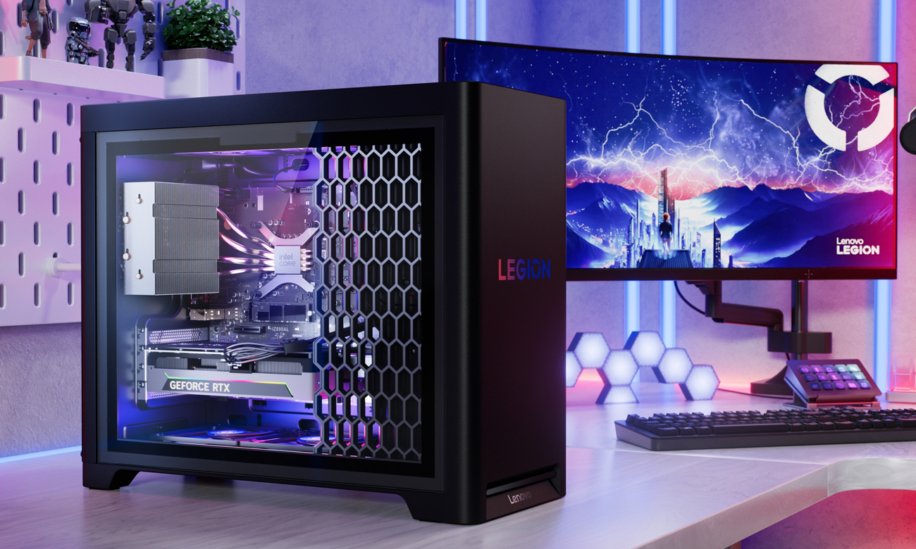 Lenovo Legion Tower 5i Seitenansicht im Raum