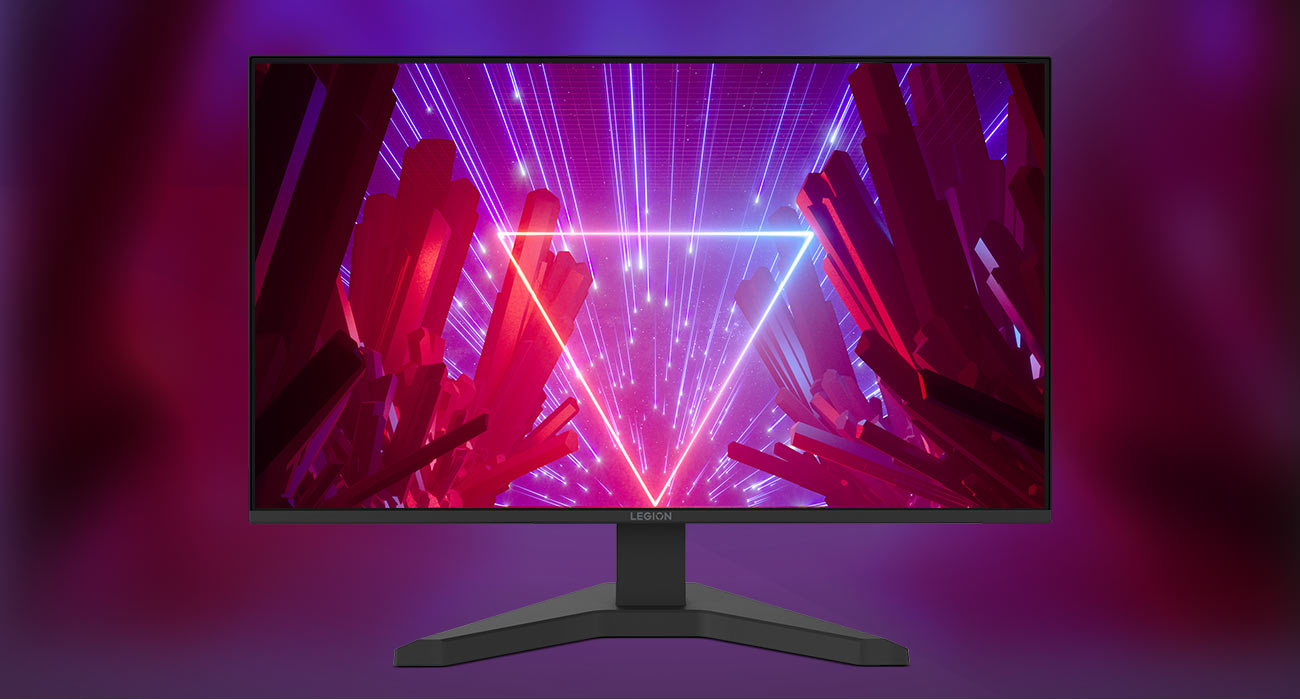 27-Zoll Lenovo Legion R27s Monitor mit farbenfrohem Hintergrundbild auf dem Display