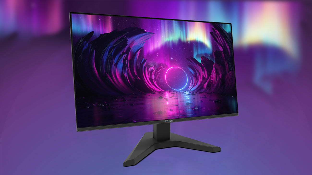 Lenovo Legion R27s Monitor mit 144Hz Bildwiederholrate, farbenfrohe Visualisierungen auf dem Display