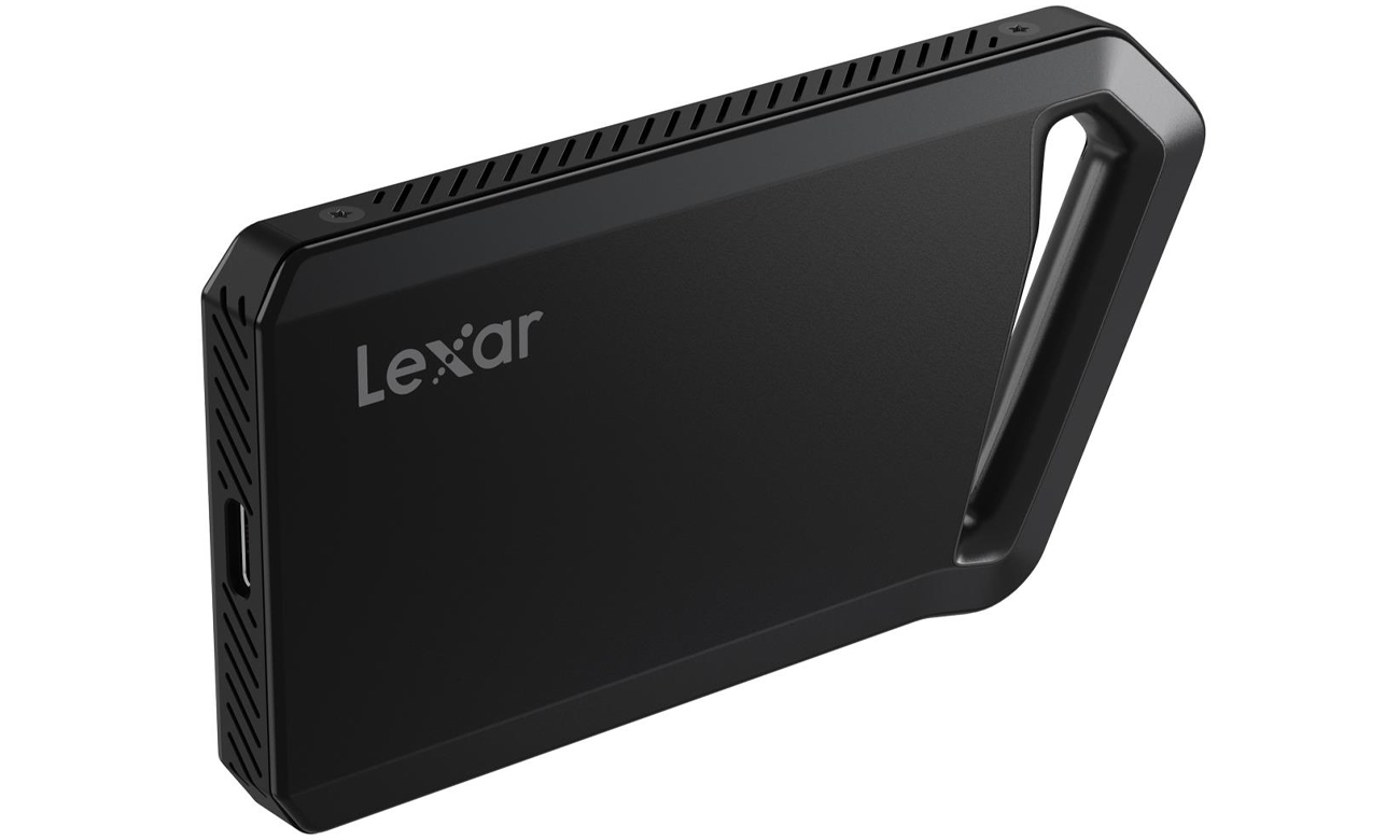 Externe SSD Lexar Professional SL600 Portable - Vorderansicht in einem Winkel