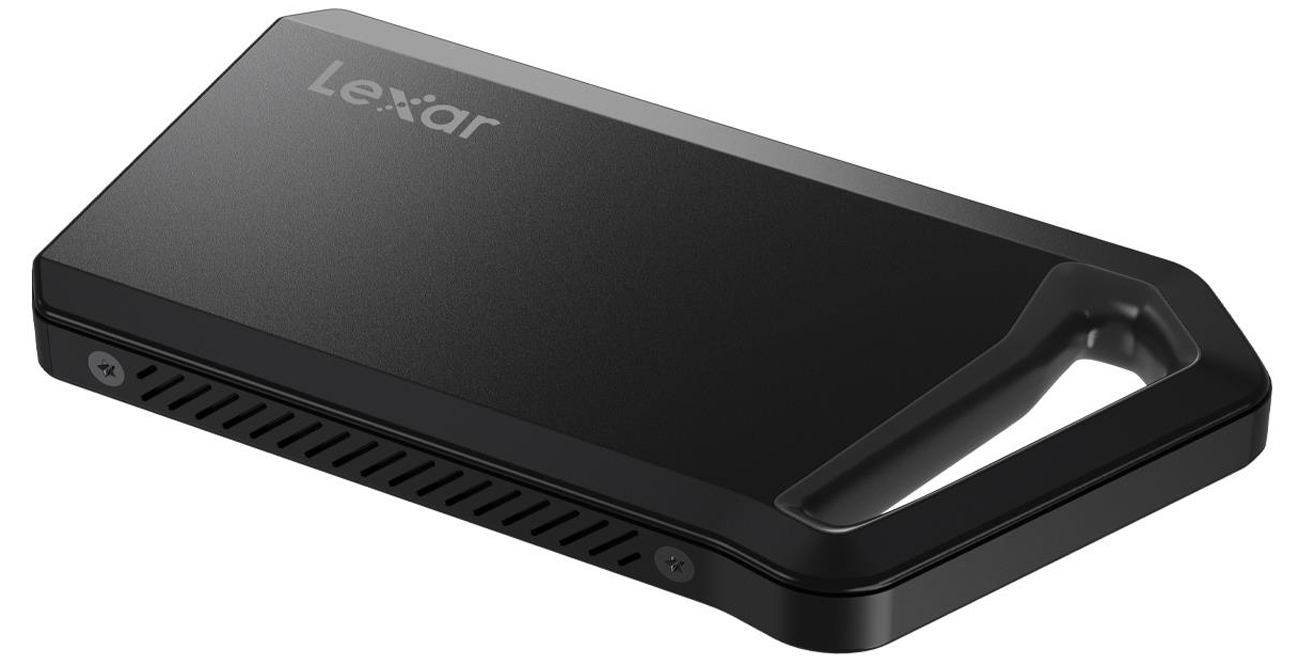 Externe SSD Lexar Professional SL600 Portable - Vorderansicht in einem Winkel