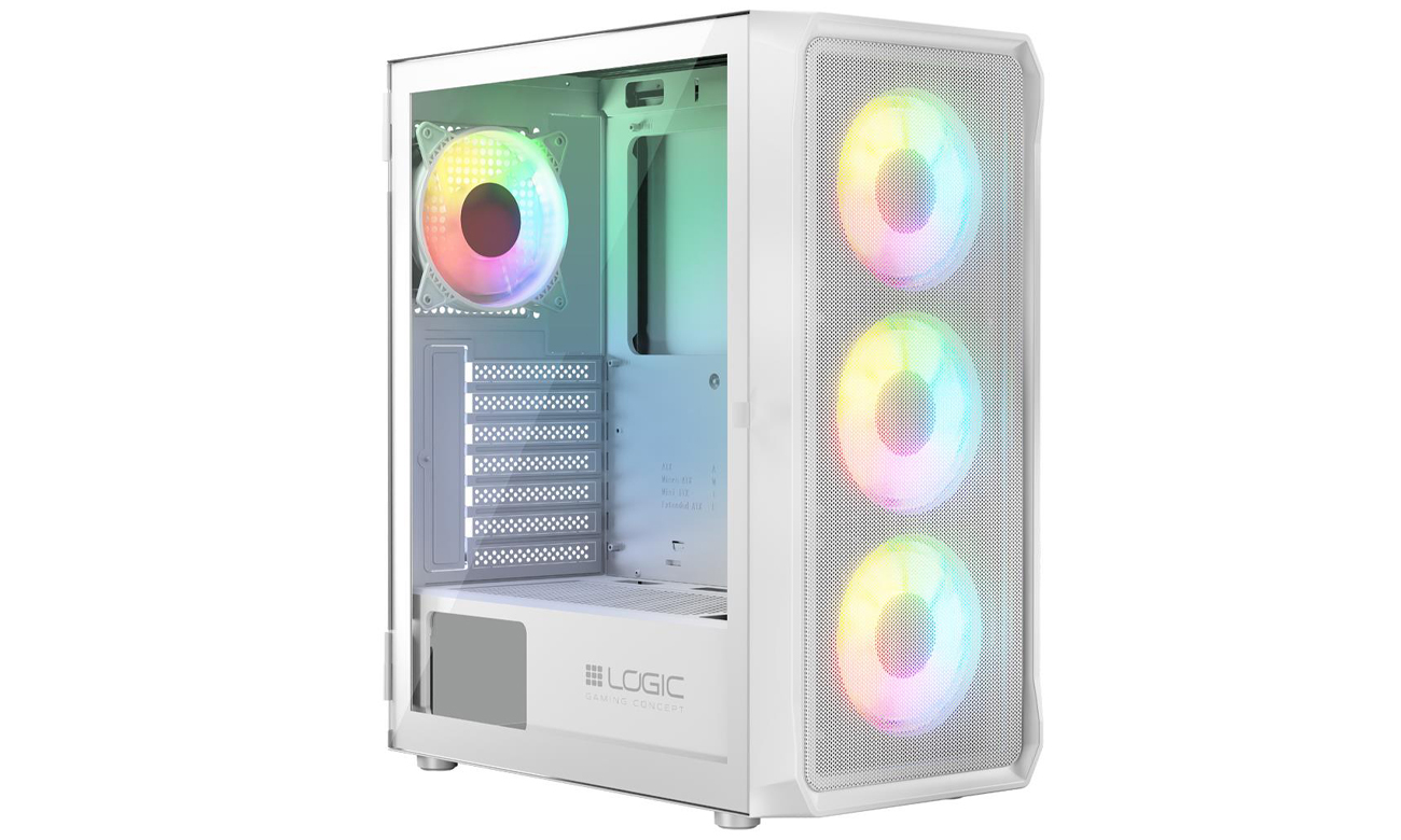 Gehäuse Logic Portos ARGB Midi White