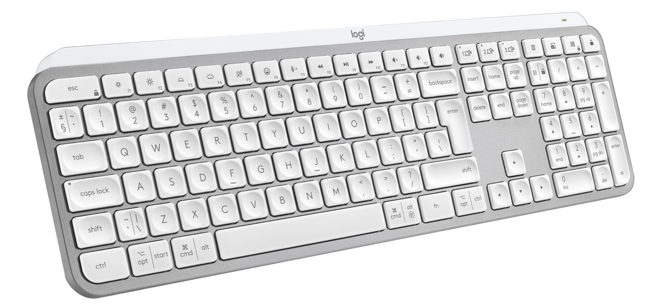 Logitech MX Keys S Ansicht von oben im Winkel