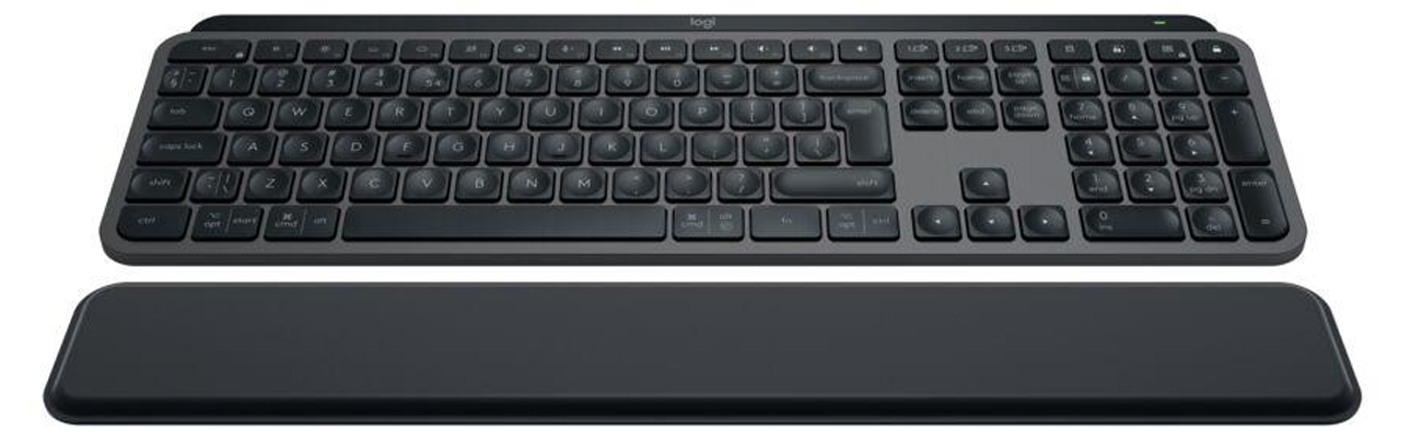 Logitech MX Keys S Ansicht von oben im Winkel