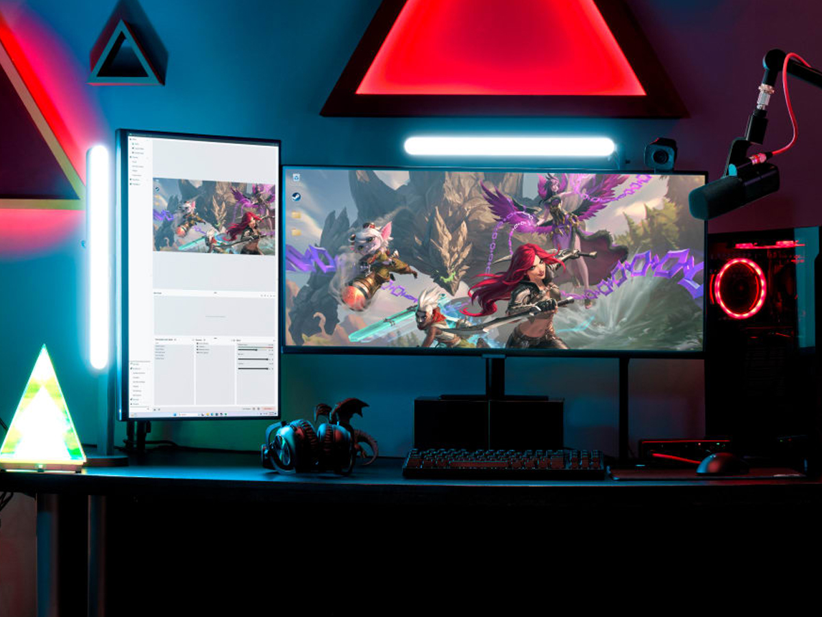 Logitech Litra Beam Aussehen auf dem Schreibtisch