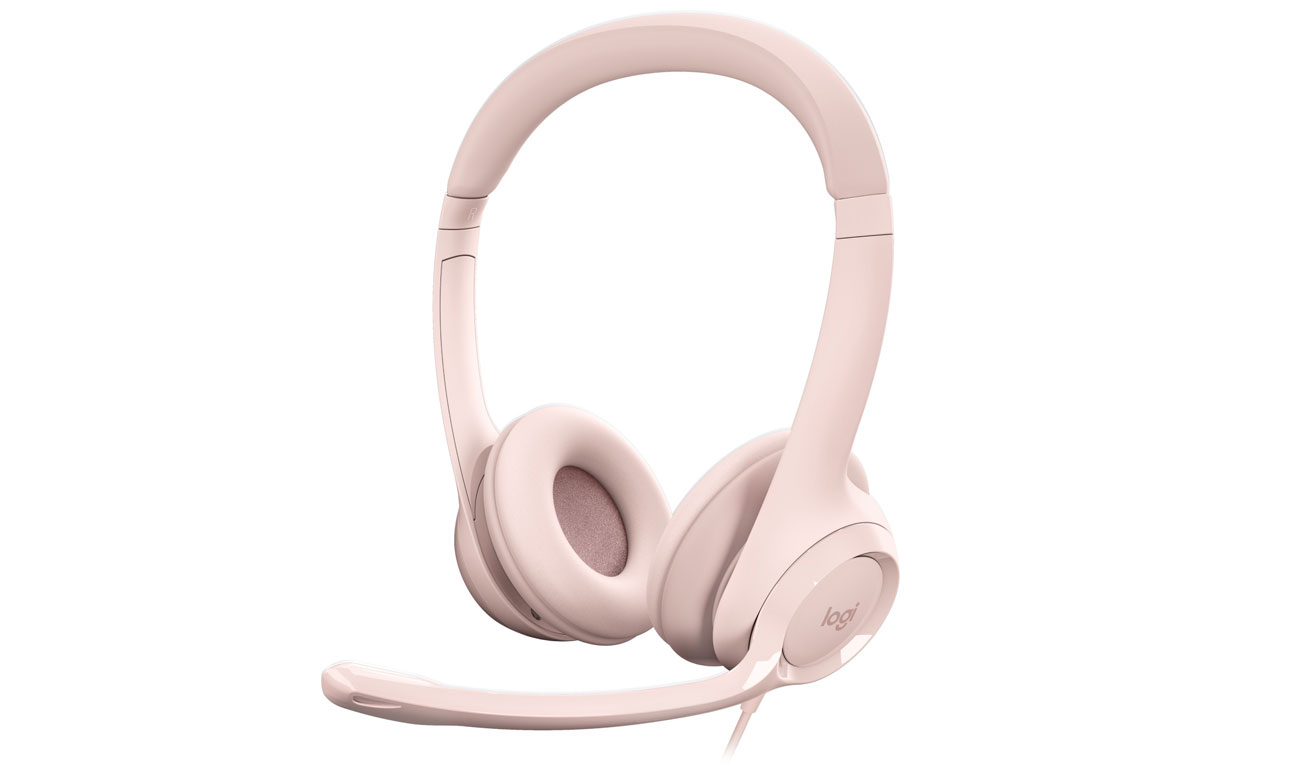 Zestaw słuchawkowy Logitech H390 Różowy - Widok od przodu pod kątem