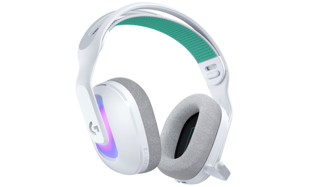 Logitech G522 Lightspeed kabellose Kopfhörer Weiß - Ansicht von vorne im Winkel