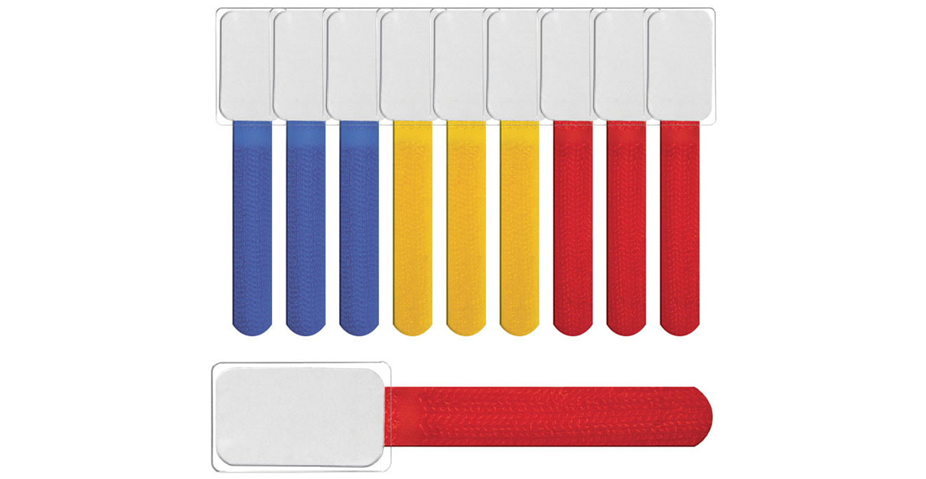 Kabel-Organizer Label The Cable Klettverschluss mit Beschriftung, Mix Farben, 10 Stück