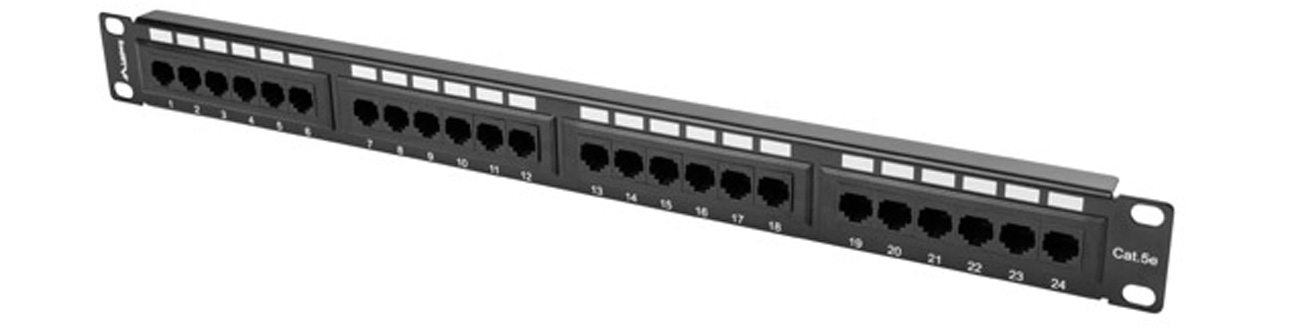 PATCH PANEL 24 PORT 0.5U KAT.5E EKRANOWANY SZARY LANBERG