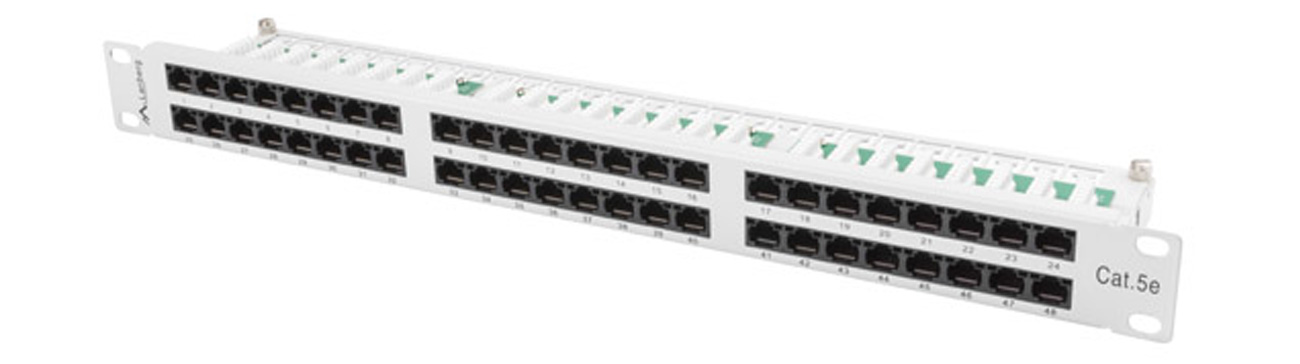 PATCH PANEL 48 PORT 1U KAT.5E CZARNY LANBERG