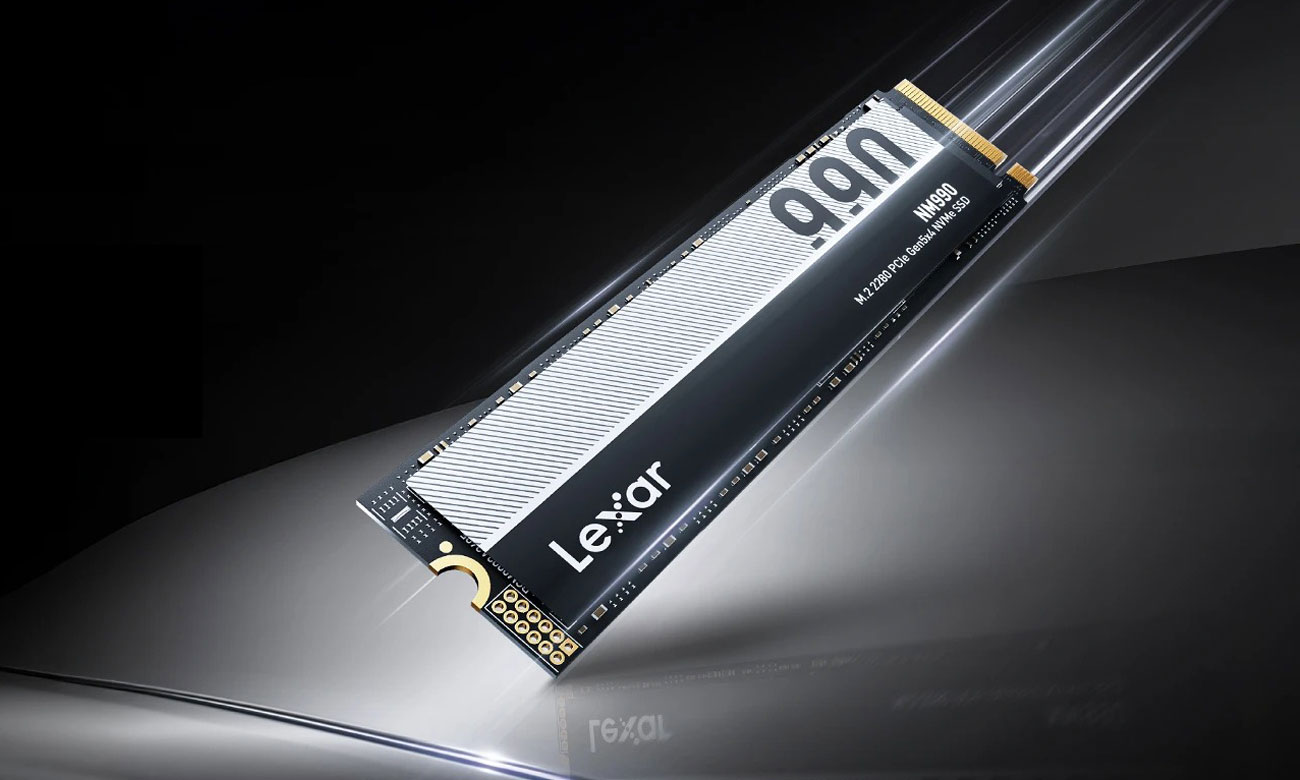 Dysk SSD M.2 PCIe Gen5 NVMe Lexar NM990 - Grafika z tłem
