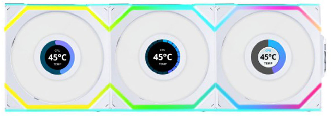 Lian Li Uni Fan SL Wireless 120 LCD Reverse White Triple Pack 3x120mm