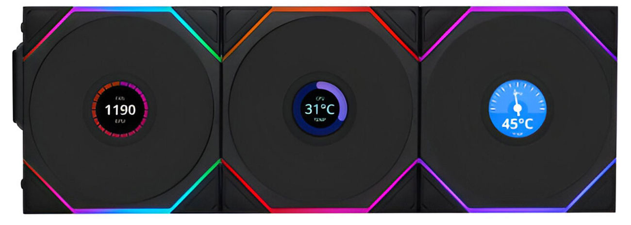 Lian Li Uni Fan TL Wireless LCD 120 Reverse Triple Pack 3x120m