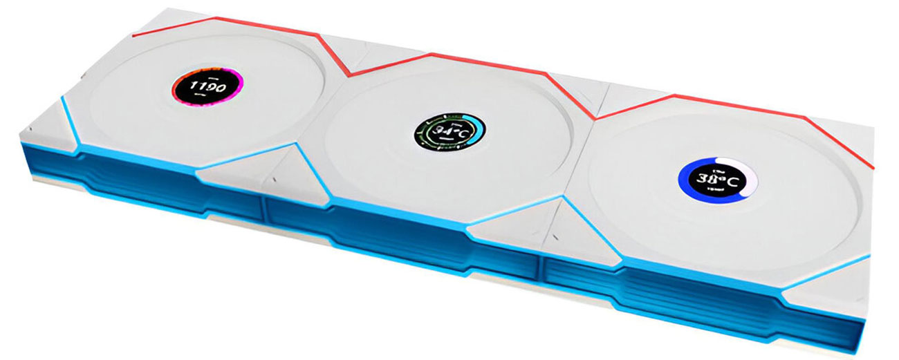 Lian Li Uni Fan TL Wireless LCD 120 Reverse White Triple Pack 3x120m