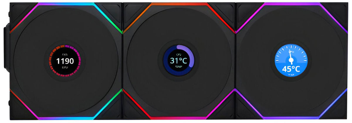 Lian Li Uni Fan TL Wireless LCD 120 Triple Pack 3x120mm