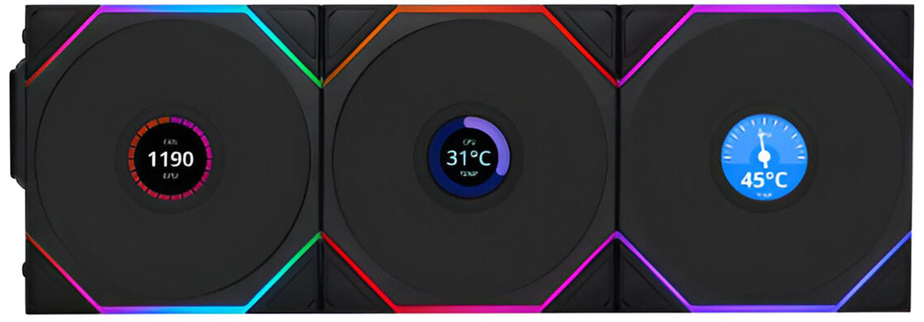 Lian Li Uni Fan TL Wireless LCD 120 Triple Pack 3x120mm