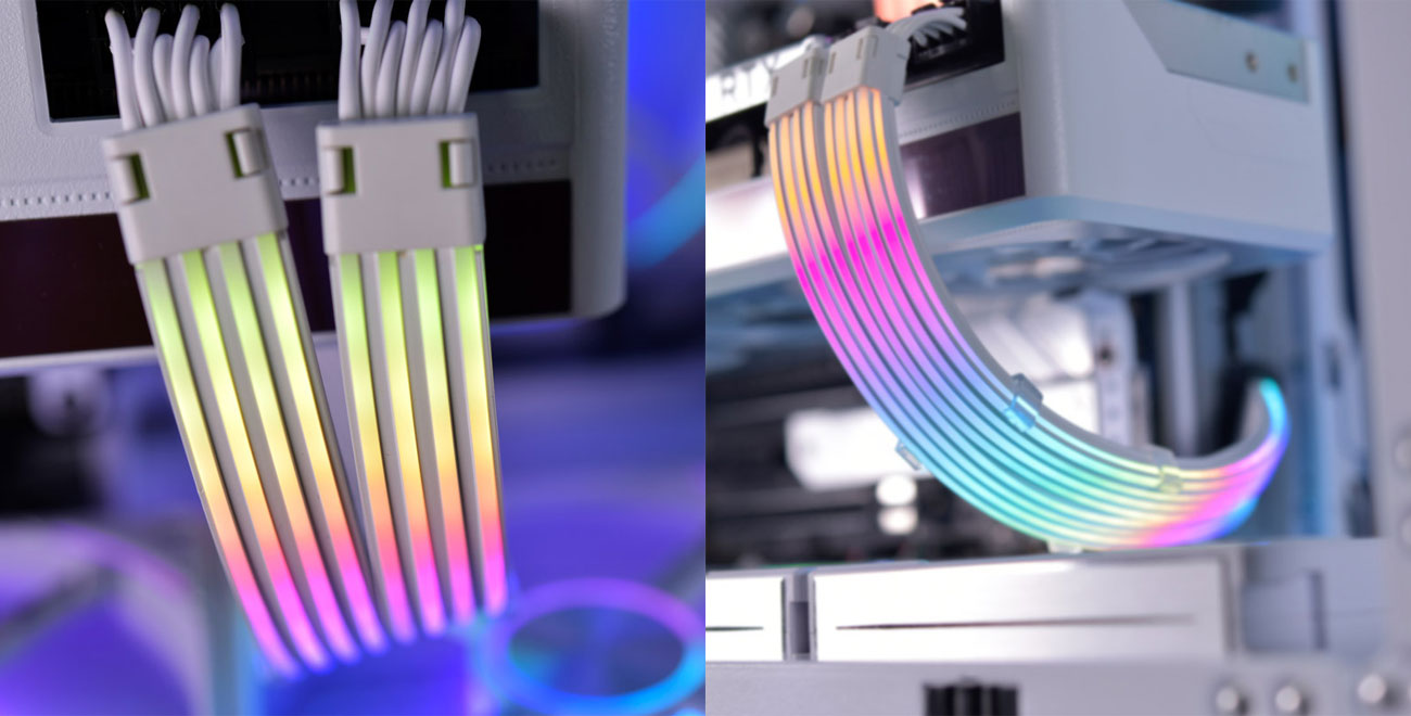 Lian Li Strimer Plus V2 8-Pin RGB VGA-Kabel wygląd w obudowie