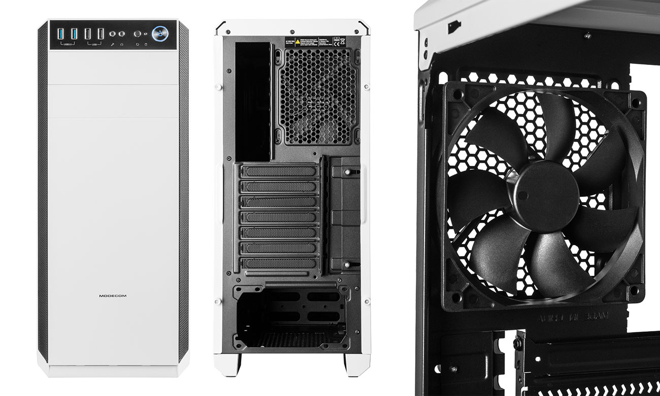 MODECOM OBERON PRO biała Panel przedni i tylny, chłodzenie