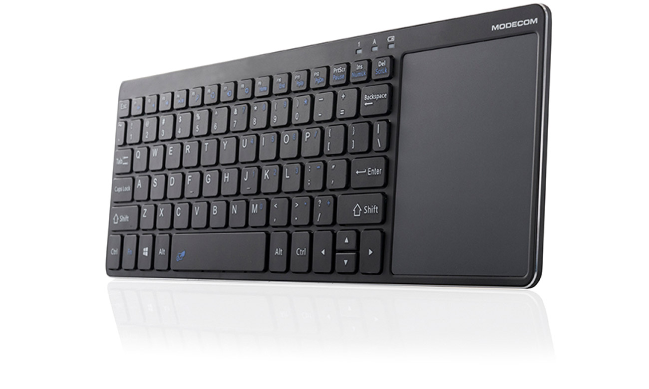 Klawiatura MODECOM TPK1 widok z przodu, panel dotykowy