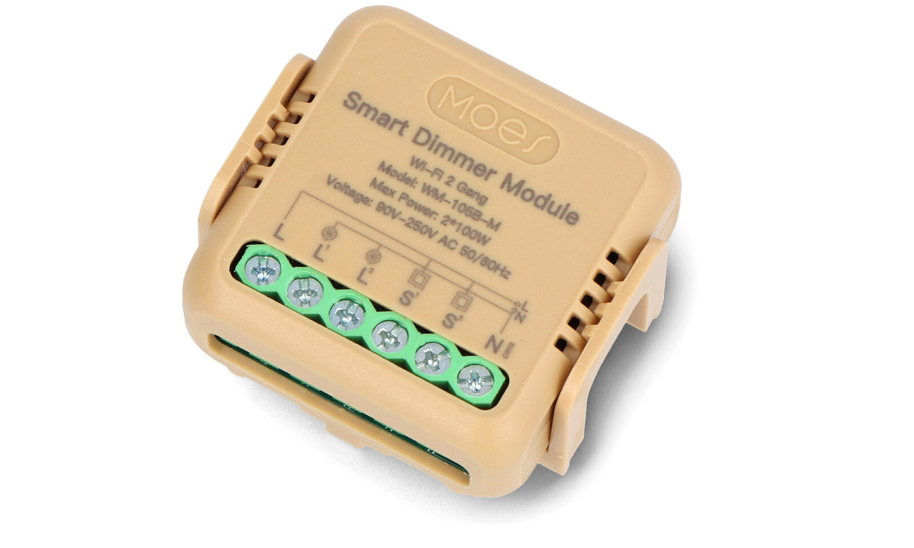 Intelligenter Unterputz-Doppeldimmer Mini Moes MS-105B-M - Draufsicht im Winkel