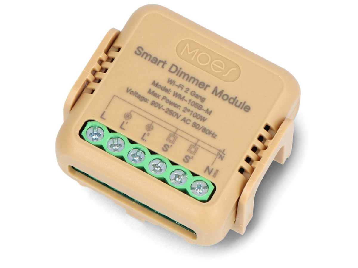 Intelligenter Unterputz-Doppeldimmer Mini Moes MS-105B-M - Draufsicht im Winkel