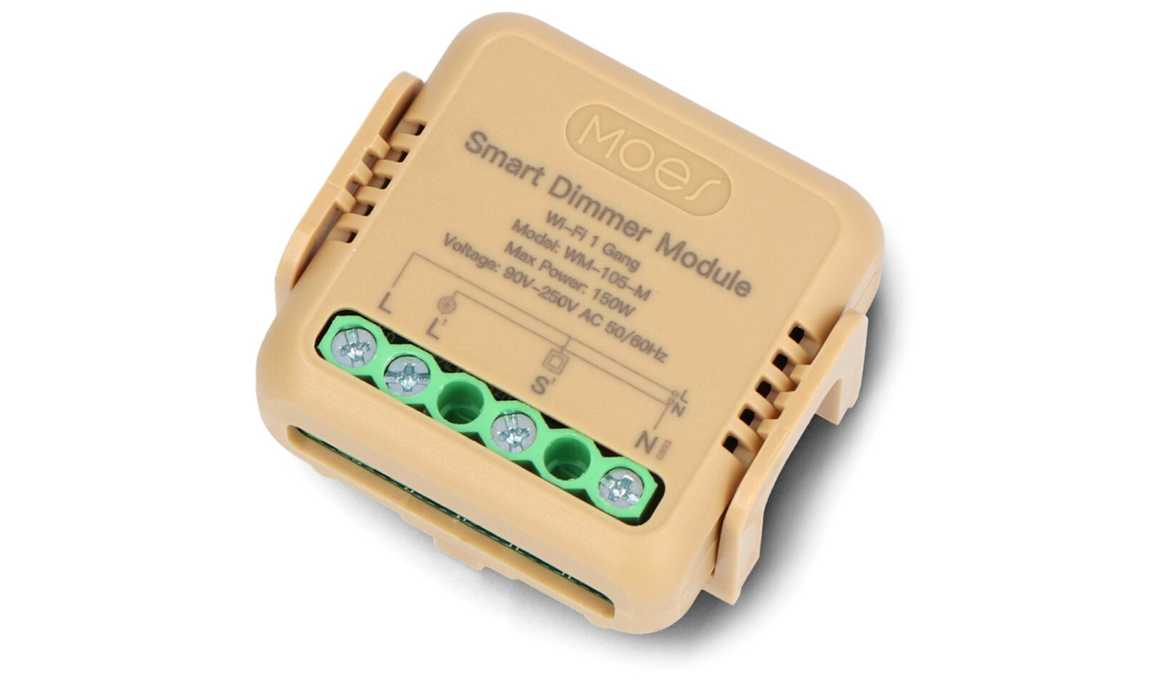 Intelligenter Unterputz-Dimmer Mini Moes MS-105M - Draufsicht im Winkel