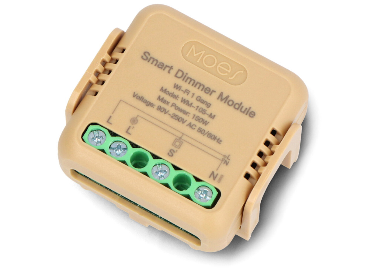 Intelligenter Unterputz-Dimmer Mini Moes MS-105M - Draufsicht im Winkel