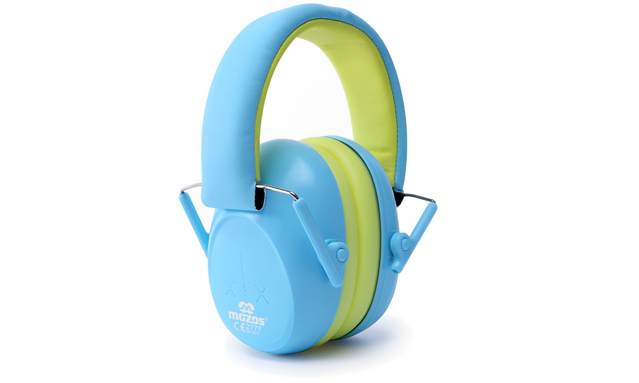 Nauszniki ochronne dla dzieci Mozos KM-5 Niebieskie - Widok od przodu pod kątem