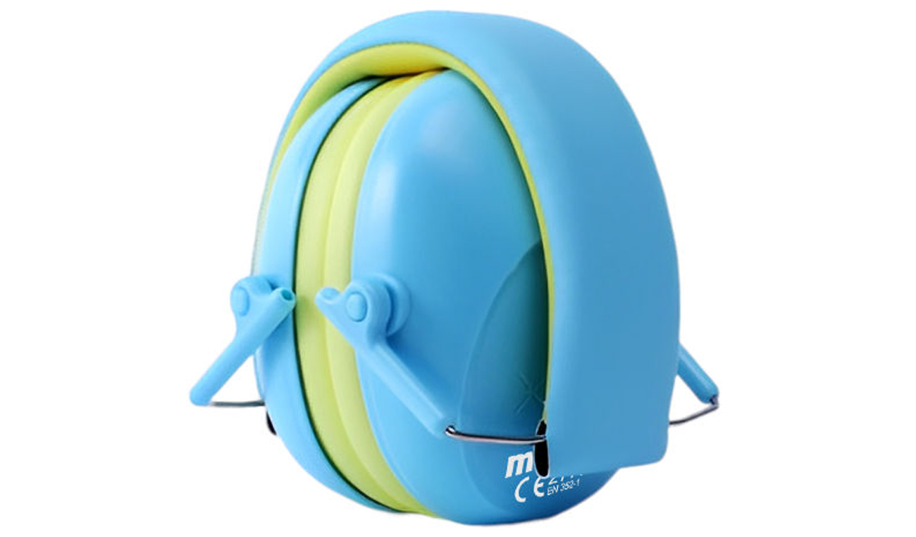 Nauszniki ochronne dla dzieci Mozos KM-5 Niebieskie - Widok od przodu pod kątem