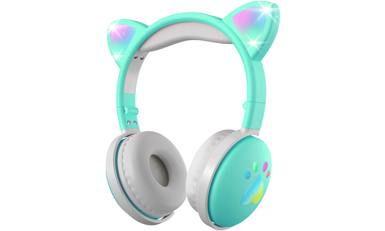 Kabellose On-Ear-Kopfhörer für Kinder Mozos Kid Dog Grün - Frontansicht im Winkel