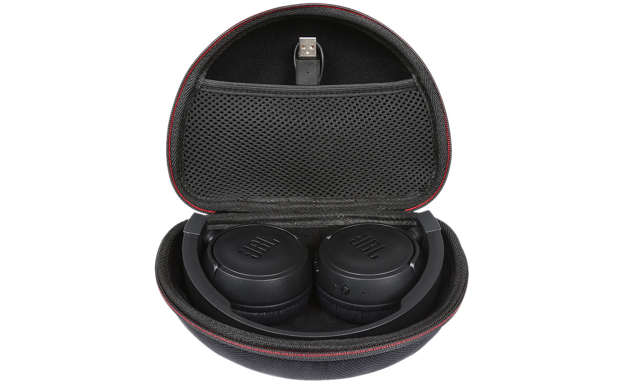 Etui Mozos Mcase HC005 für Over-Ear-Kopfhörer - Vorderansicht, geöffnet mit Kopfhörern