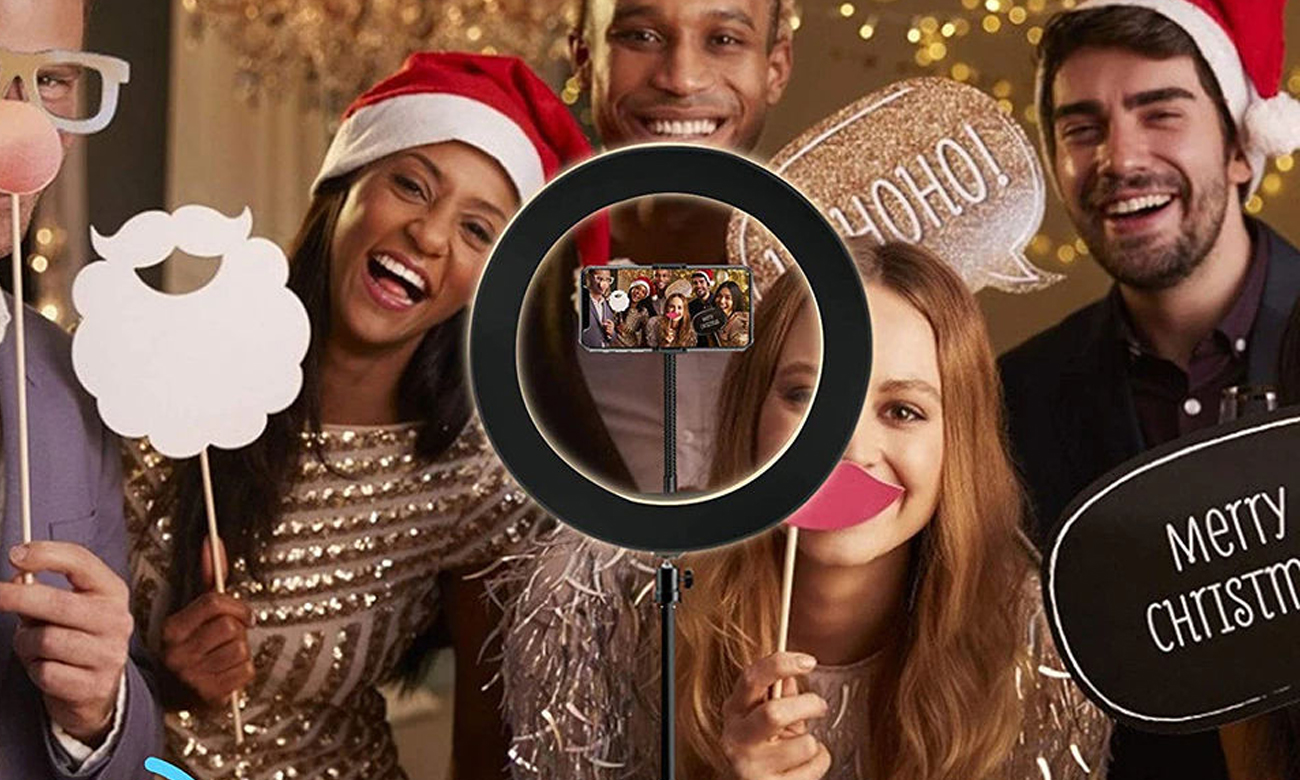 Lampa pierścieniowa Mozos MLM-RING-RGB LED 26cm RGB - Grafika lifestyle