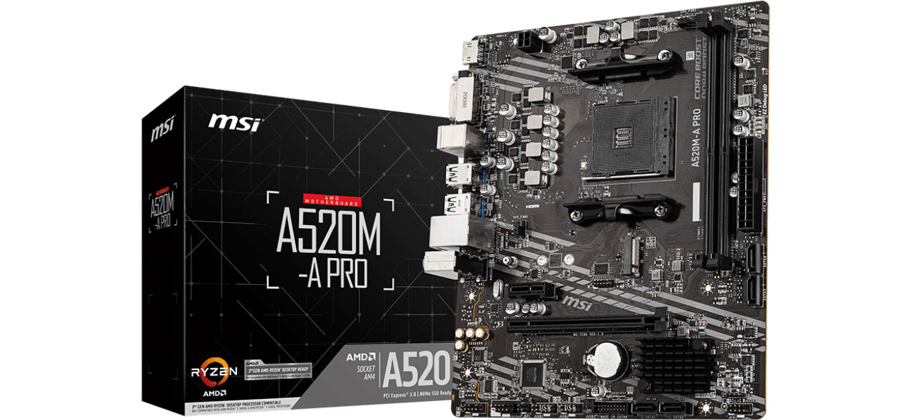 Mainboard Socket AM4 MSI A520M-A PRO