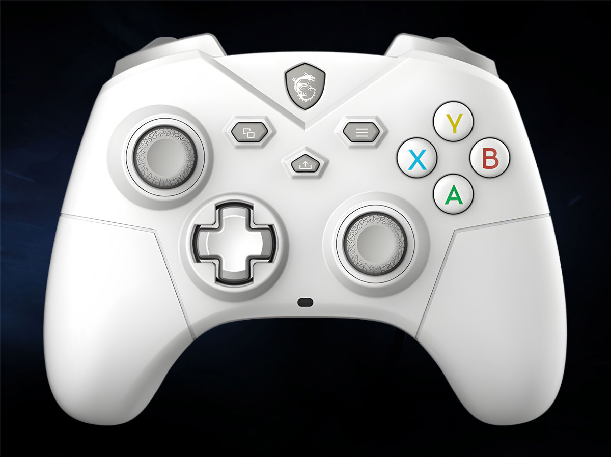 Kontroler MSI Force GC300W Wireless Weiß - Frontansicht, Grafik mit Hintergrund