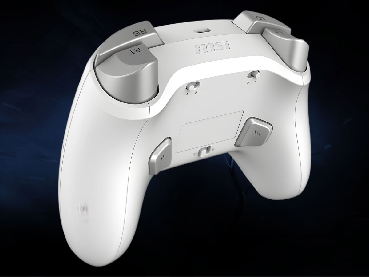 Kontroler MSI Force GC300W Wireless Weiß - Rückansicht, Grafik mit Hintergrund