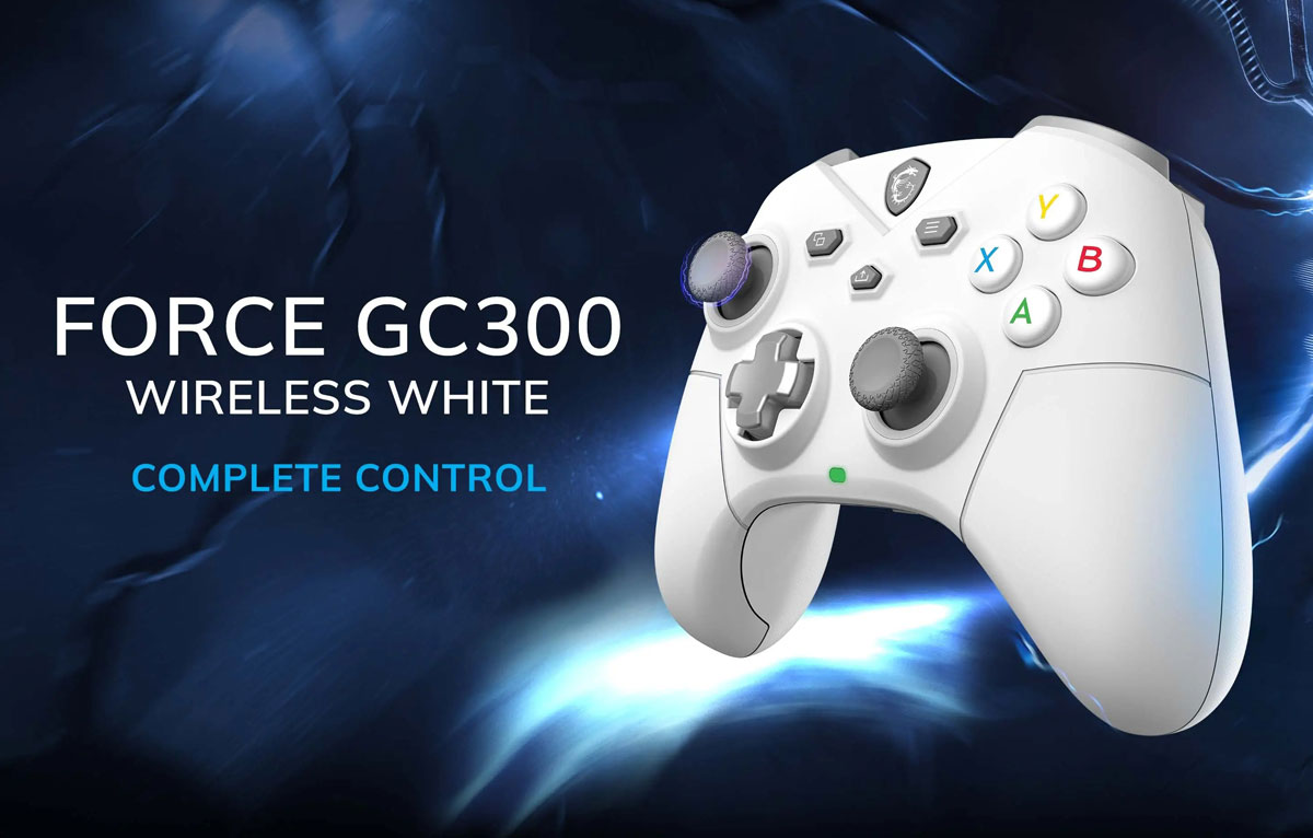Kontroler MSI Force GC300W Wireless Weiß - Key Art Grafik
