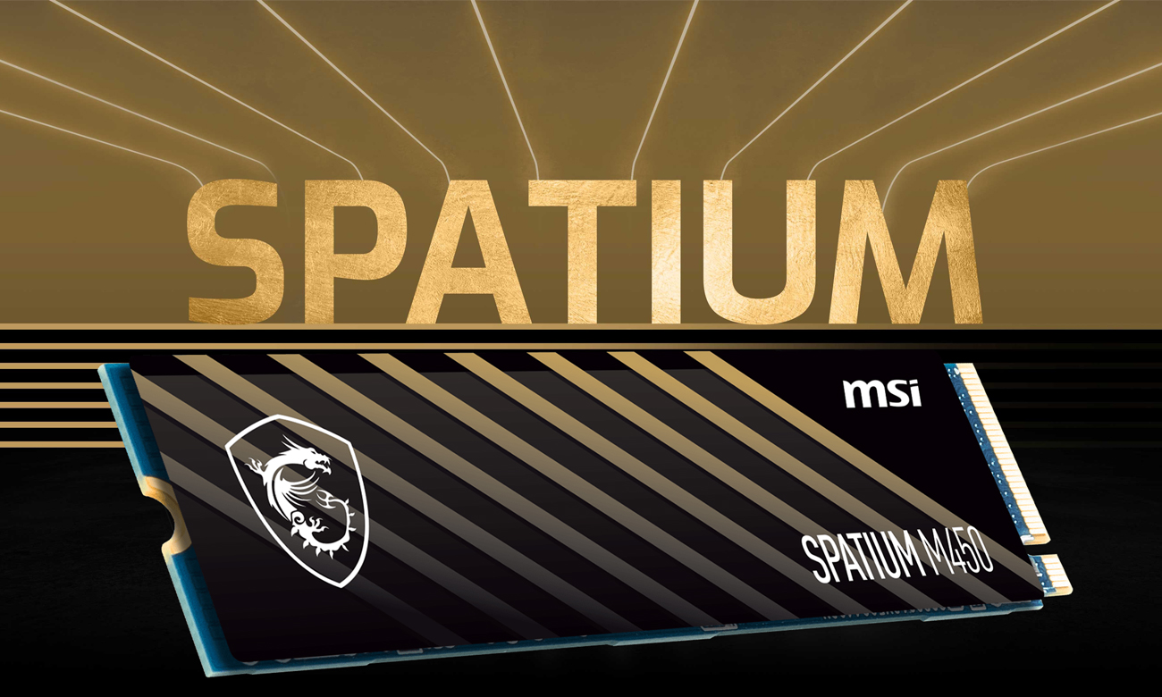 SSD M.2 PCIe Gen4 NVMe MSI Spatium M450 V1 1TB - Allgemeine Ansicht, Grafik mit Hintergrund