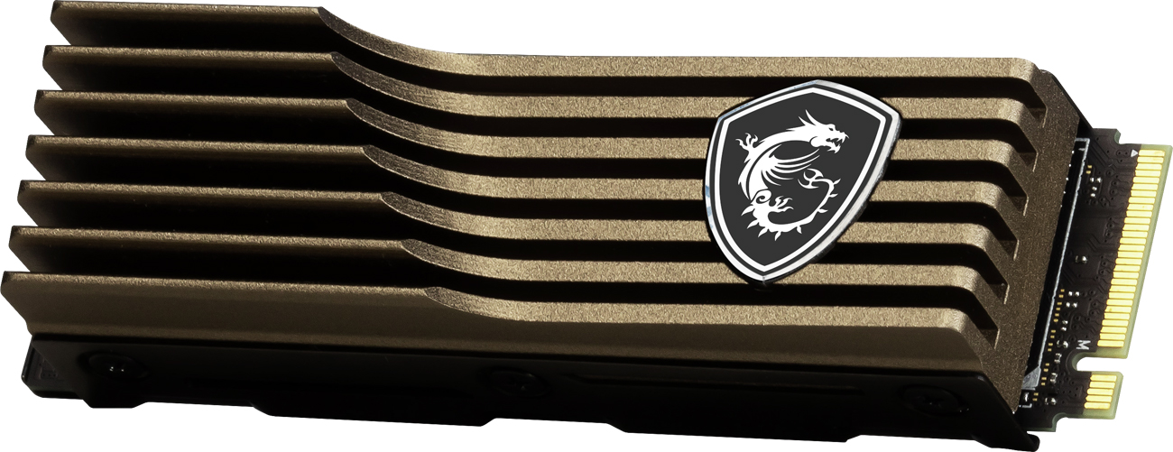 Dysk SSD M.2 MSI Spatium M480 Pro HS Gen4 NVMe - Widok od przodu pod kątem