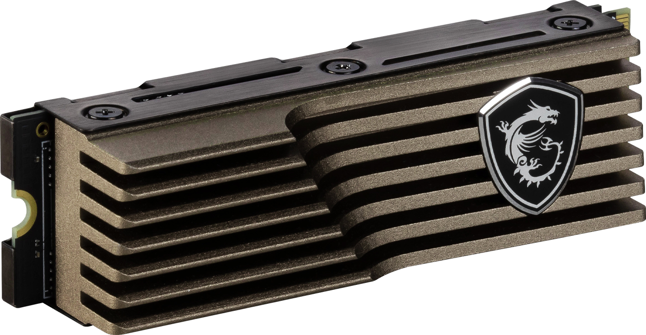 Dysk SSD M.2 MSI Spatium M480 Pro HS Gen4 NVMe - Widok od przodu pod kątem