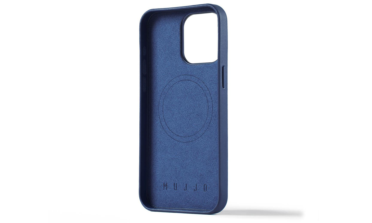 Etui Mujjo FullLeather Case iPhone 15 Pro Max MagSafe blau