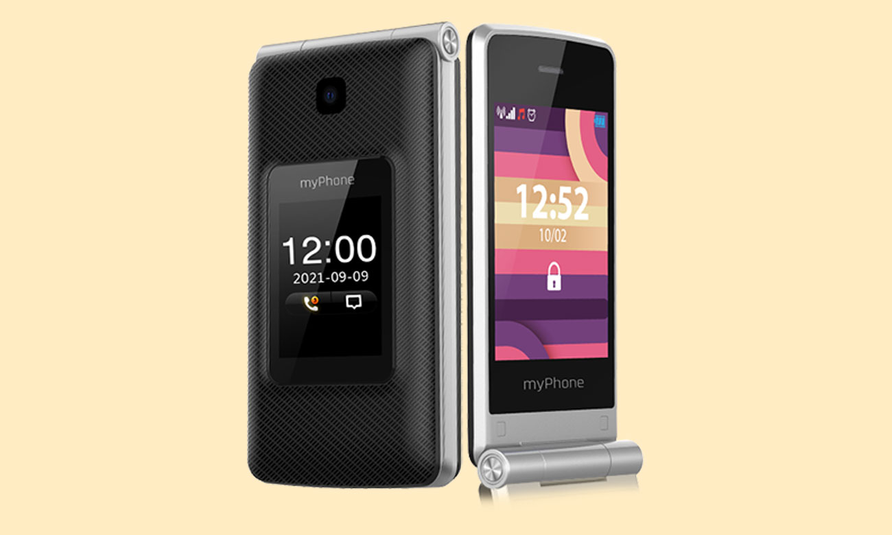 Zwei Bildschirme in einem Telefon