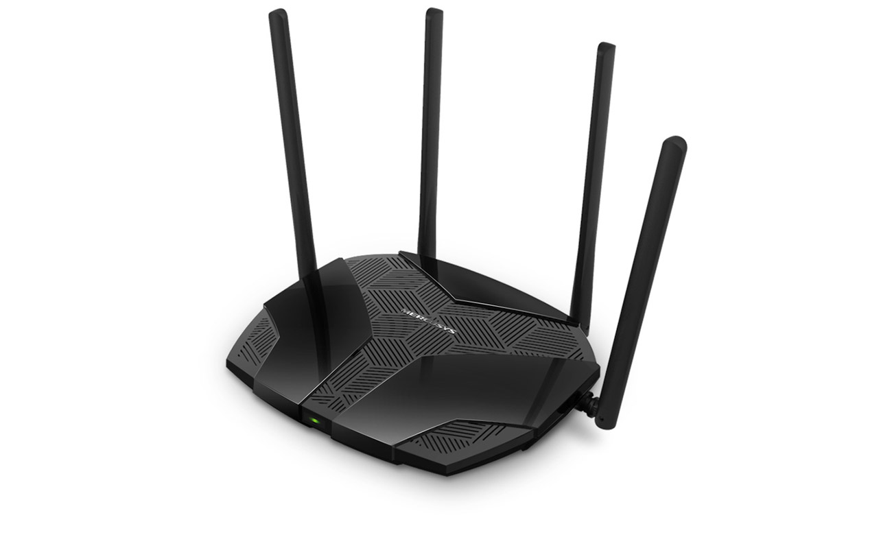 Mercusys MR80X Ansicht von oben schräg, rechte Seite