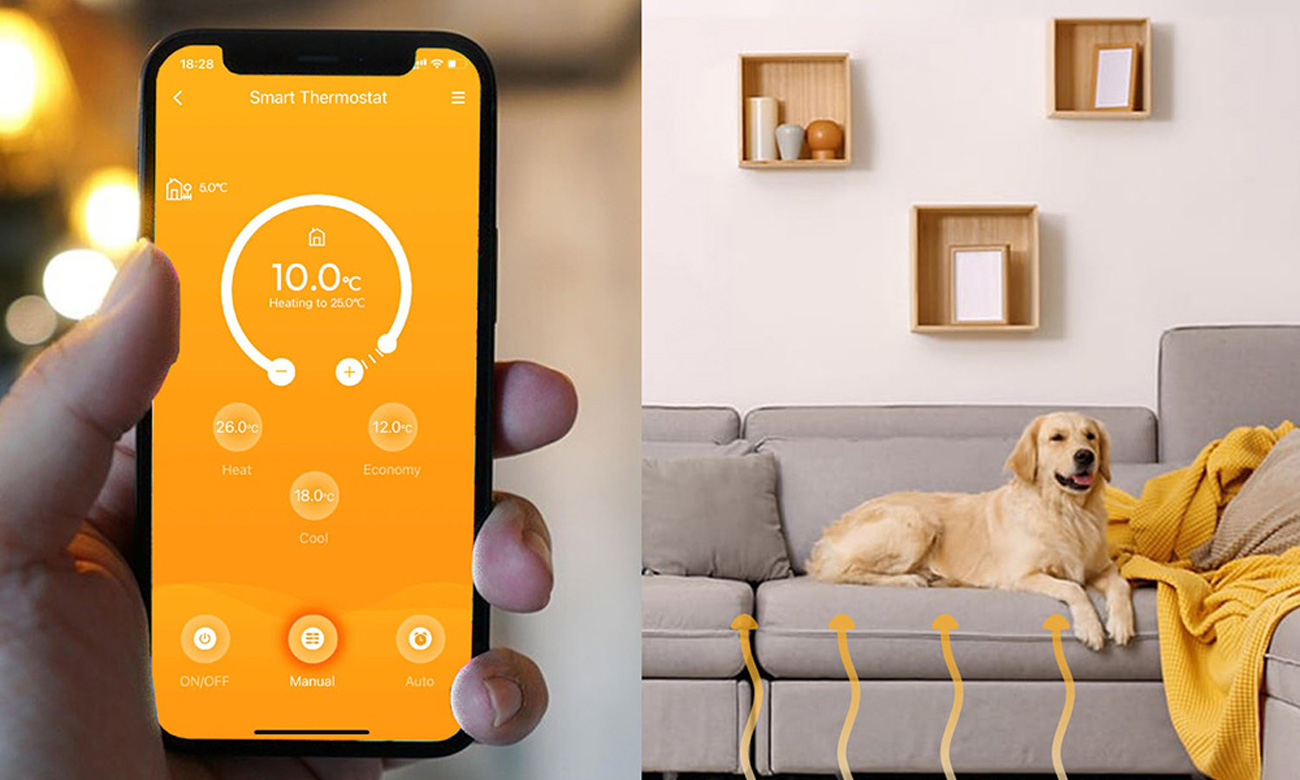 Intelligentes Wi-Fi-Thermostat Meross MTS200BHK - Einfache und bequeme Bedienung