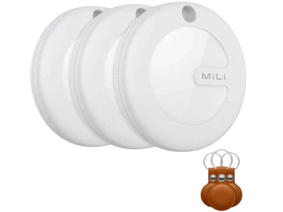 Lokalizator MiLi MiTag APL weiß + braunes Etui