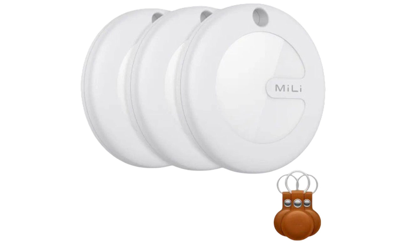 Lokalizator MiLi MiTag APL weiß + braunes Etui