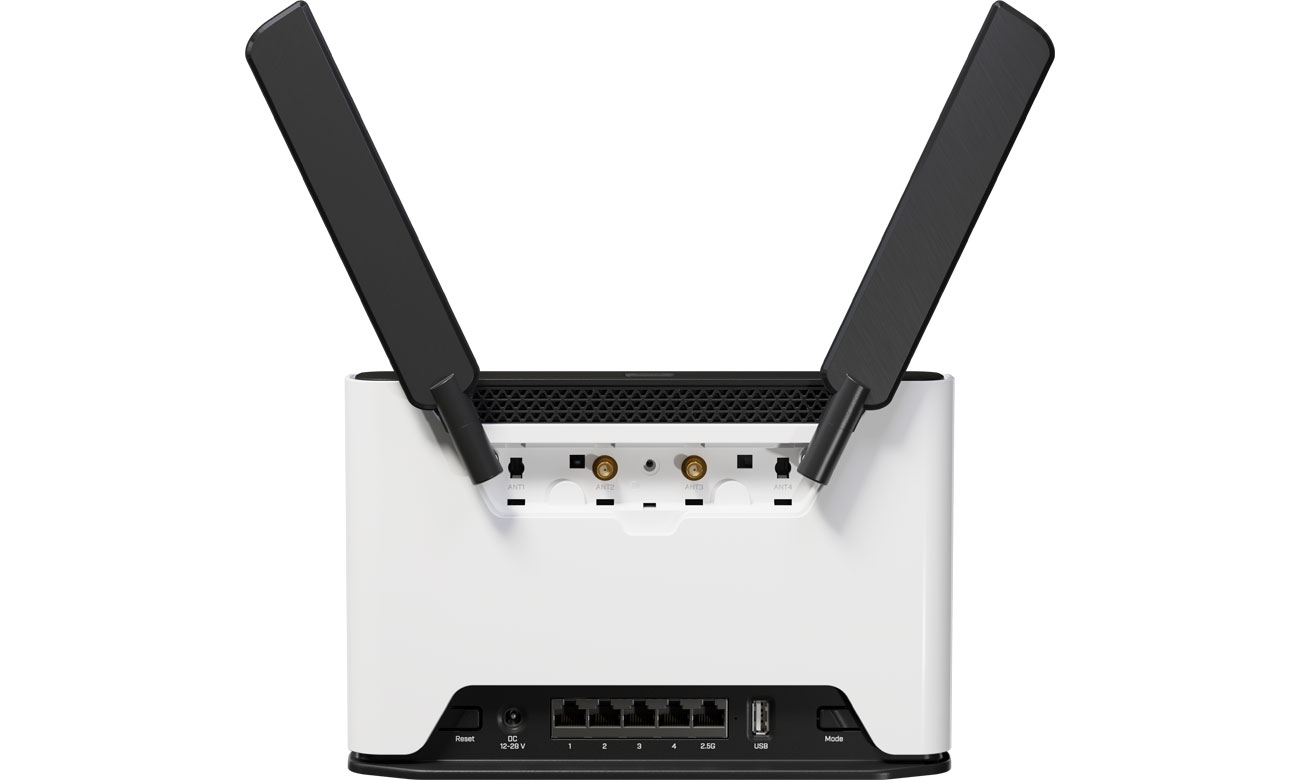 MikroTik Chateau LTE18 ax widok z tyłu, porty