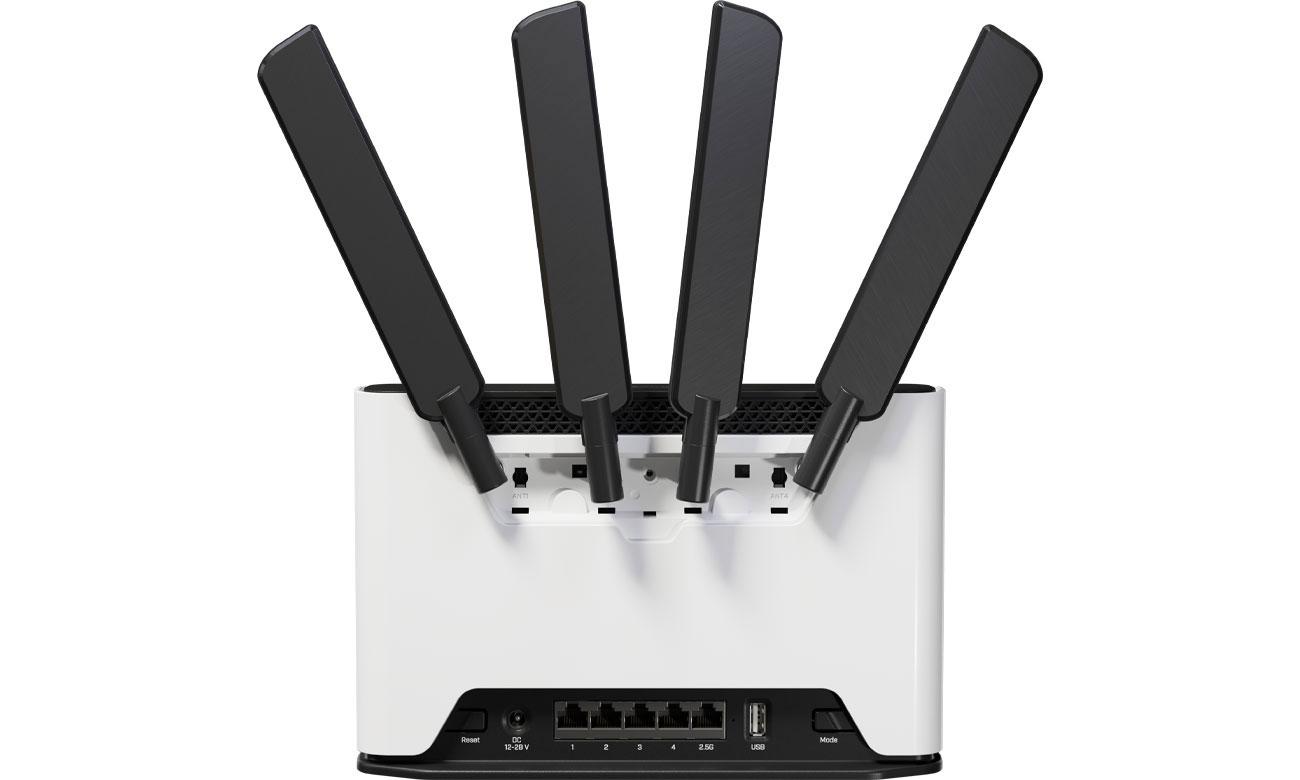 MikroTik Chateau 5G ax widok z tyłu, porty